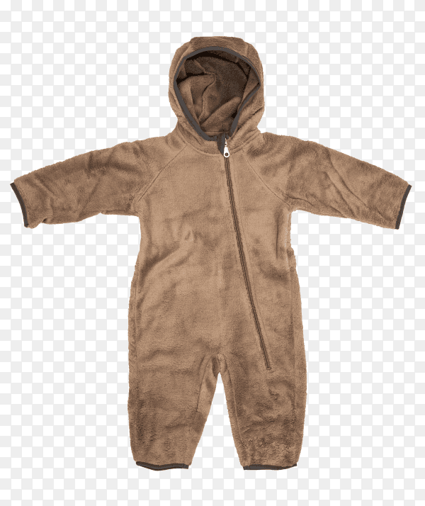 Brown warm sweater with trousers . Baby clothes for winter time on transparent background PNG