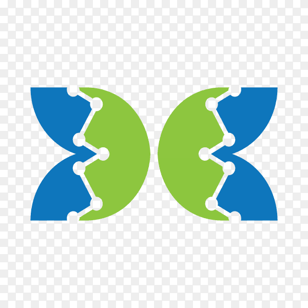 Butterfly logo template on transparent background PNG