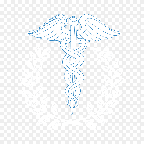 Caduceus symbol isolated on transparent background PNG