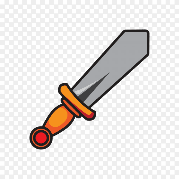 Cartoon Dagger on transparent background PNG
