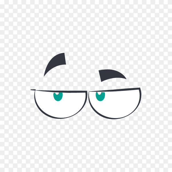 Cartoon eyes emotion character isolated on transparent background PNG