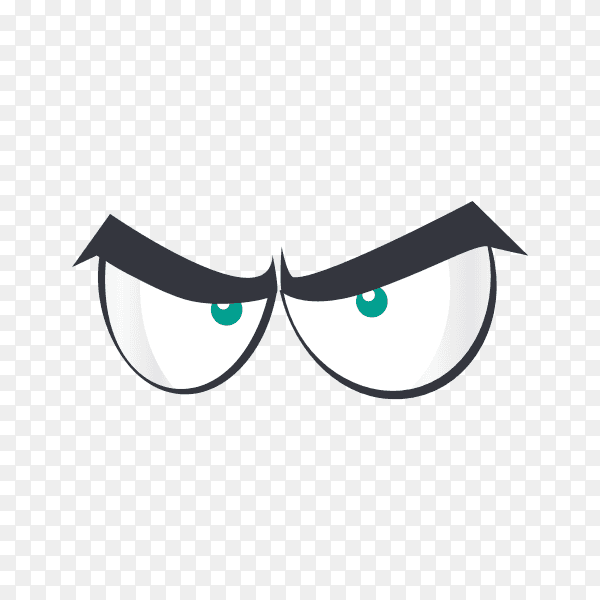 Cartoon scene with eyes isolated on transparent background PNG