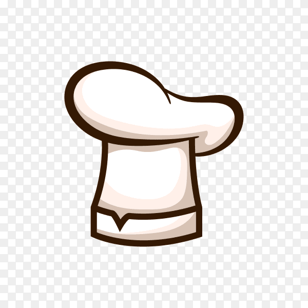 Chef hat in flat design on transparent background PNG