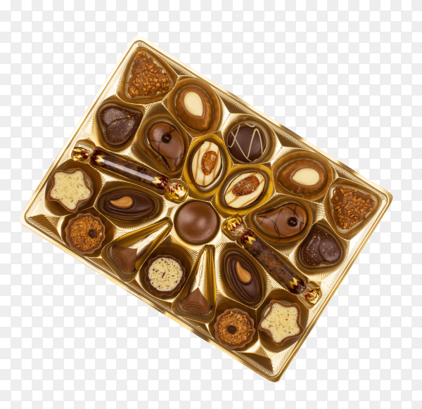 Chocolate box isolated on transparent background PNG