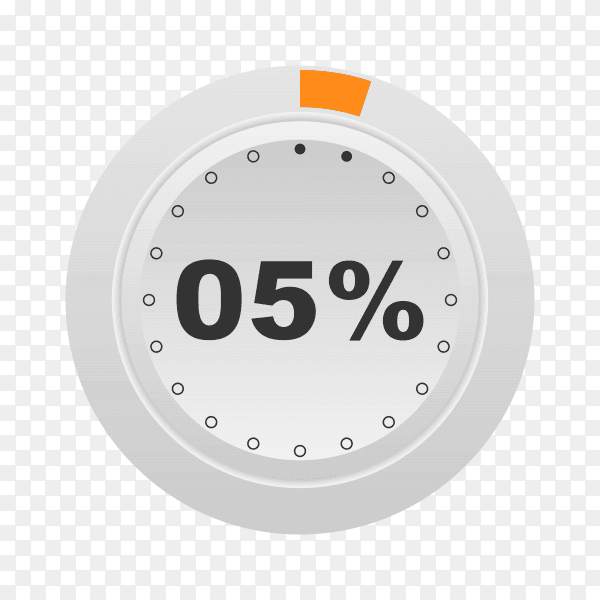 Circle percentage diagram showing 5% on transparent background PNG