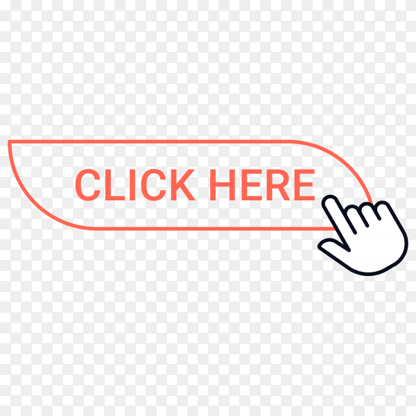 Click here button with hand mouse on transparent background PNG
