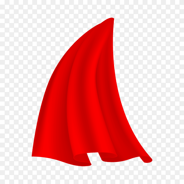 Cloak in red color isolated on transparent background PNG