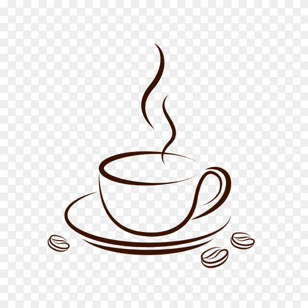 Coffee cup icon design template on transparent background PNG