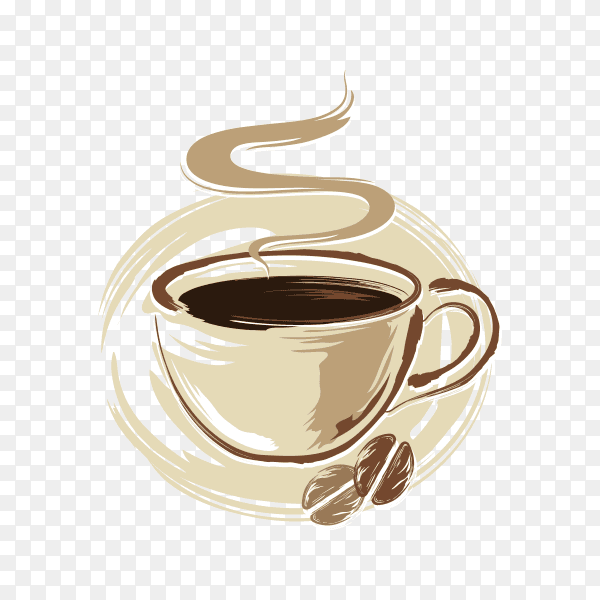 Coffee cup icon on transparent background PNG
