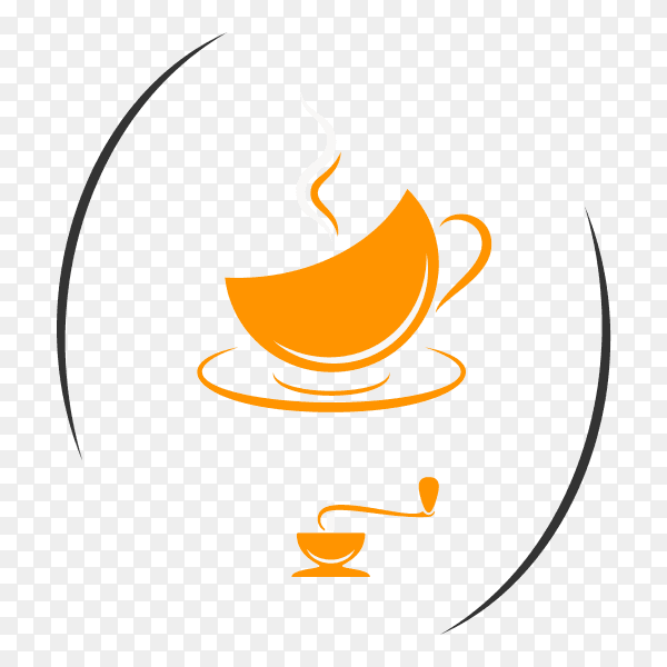 Coffee logo design isolated on transparent background PNG