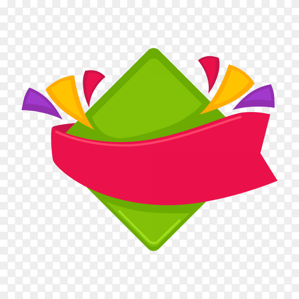 Colorful blank banner illustration on transparent background PNG