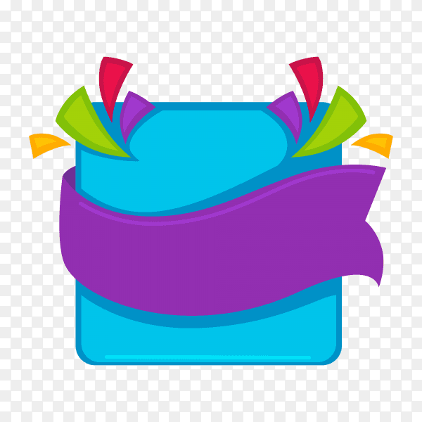 Colorful blank banner on transparent background PNG