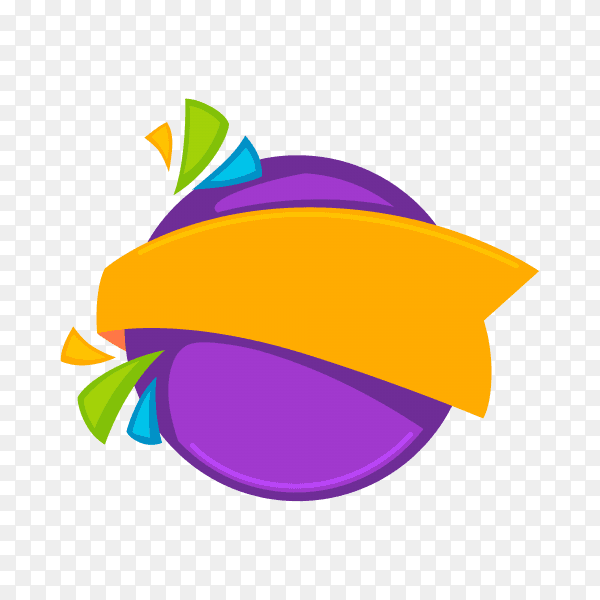 Colorful empty banner template on transparent background PNG