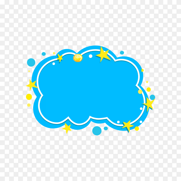 Colorful speech bubble in flat icon on transparent background PNG