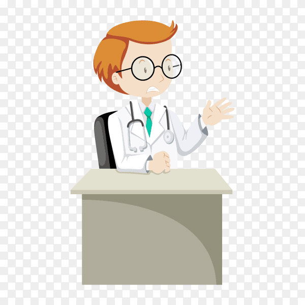 Doctor in uniform and stethoscope illustration on transparent background PNG