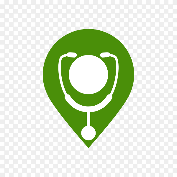 Doctor medical logo in green color on transparent background PNG