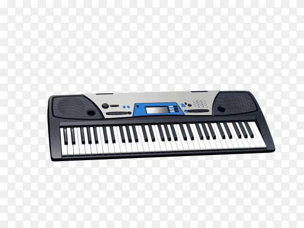 Electric piano on transparent background PNG