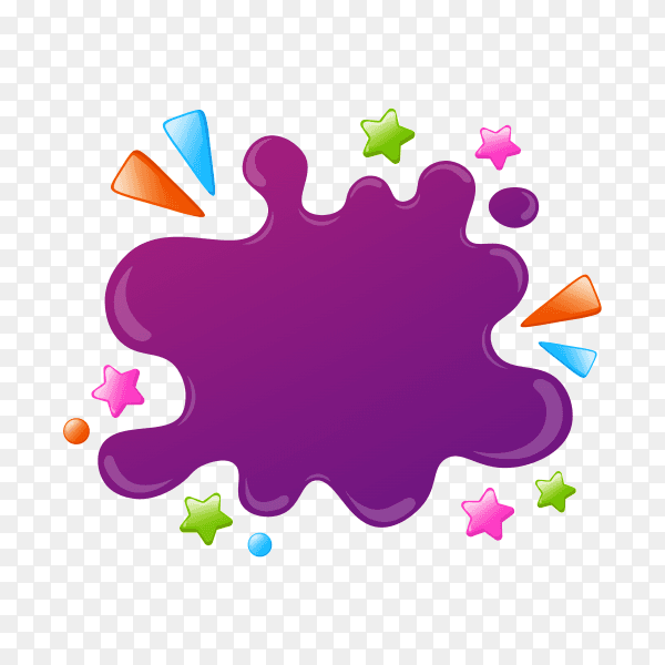 Empty colorful speech bubble on transparent PNG