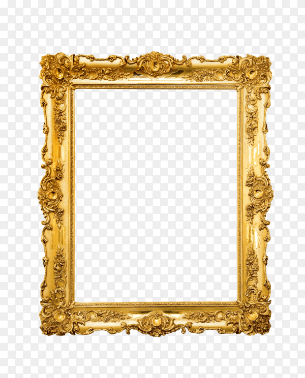 Empty picture frame on transparent background PNG