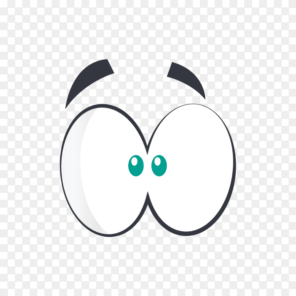 Expressive eyes character face expressions on transparent background PNG