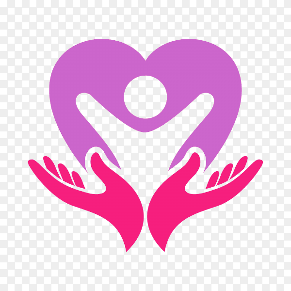 Family care logo template in flat design on transparent background PNG