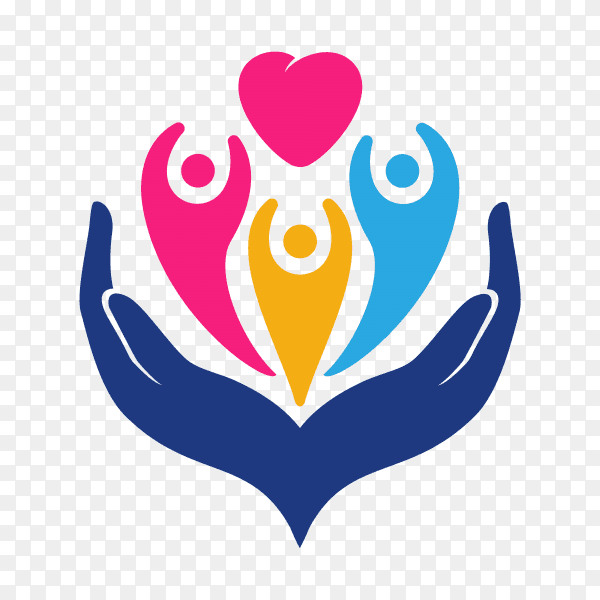 Family care logo template on transparent background PNG
