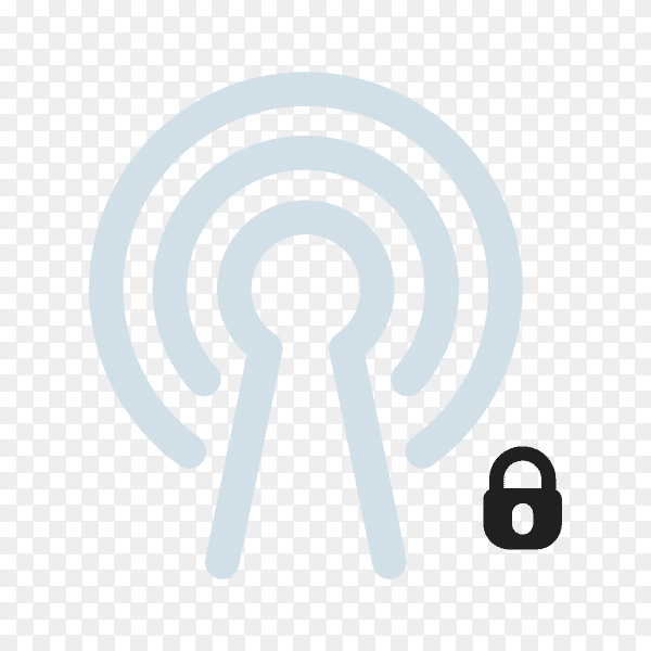 Flat design wifi signal template on transparent background PNG