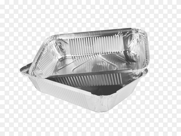 Foil food trays with blank on transparent background PNG
