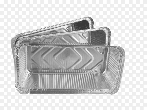 Foil trays for food on transparent background PNG