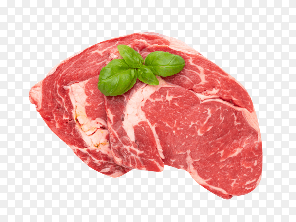 Fresh raw bio beef steak isolated on transparent background PNG