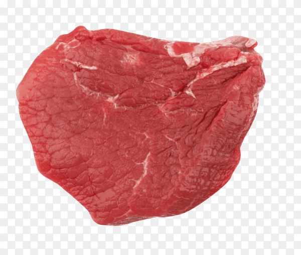 Fresh raw mat isolated on transparent background PNG