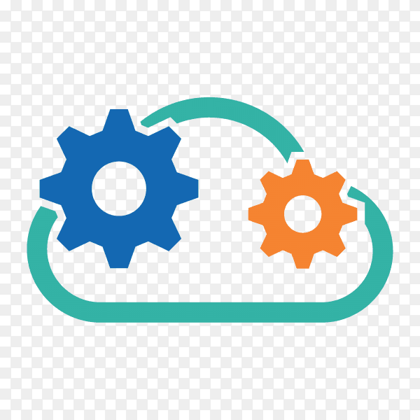 Gears logo template on transparent background PNG