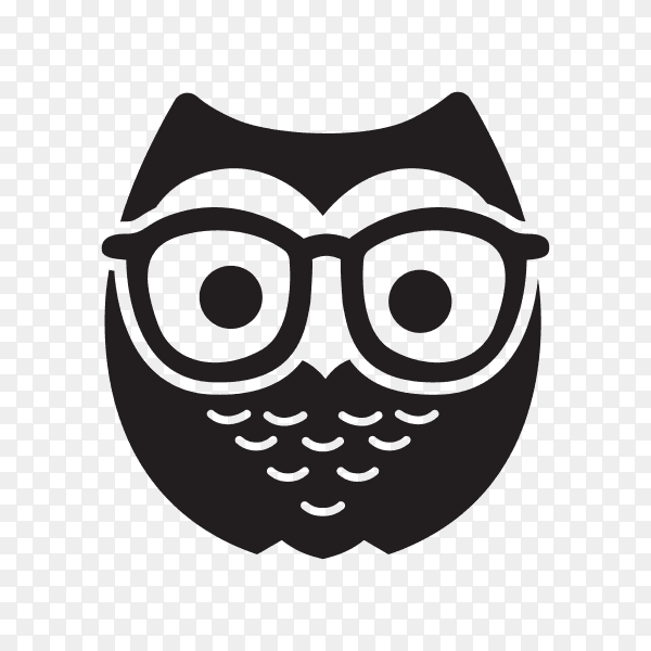 Geek Owl Logo Template on transparent background PNG