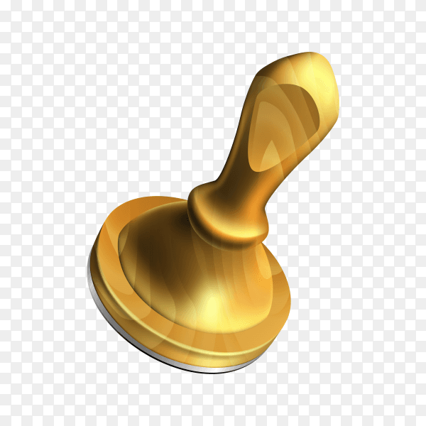 Golden Round shape rubber stamp on transparent background PNG