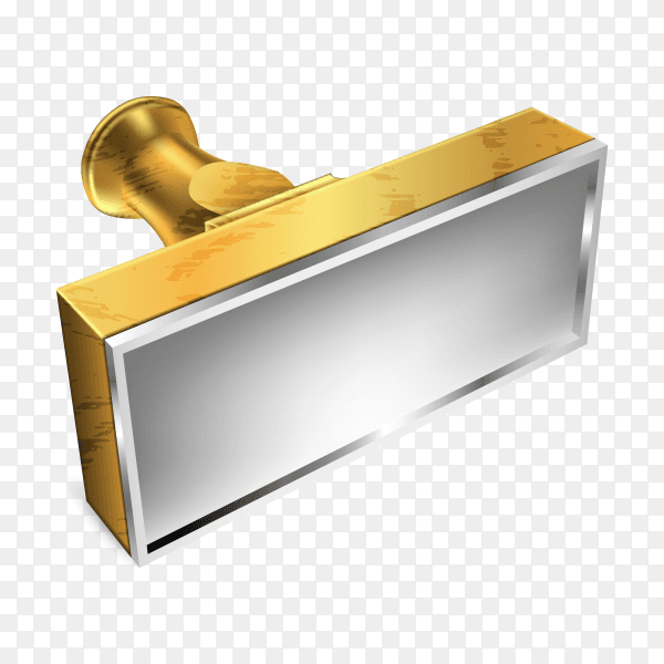 Golden Stamp isolated on transparent background PNG