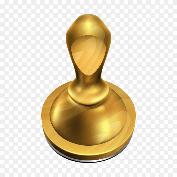 Golden rubber stamp isolated on transparent background PNG