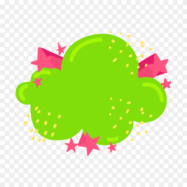 Green Empty design element for comic book on transparent background PNG