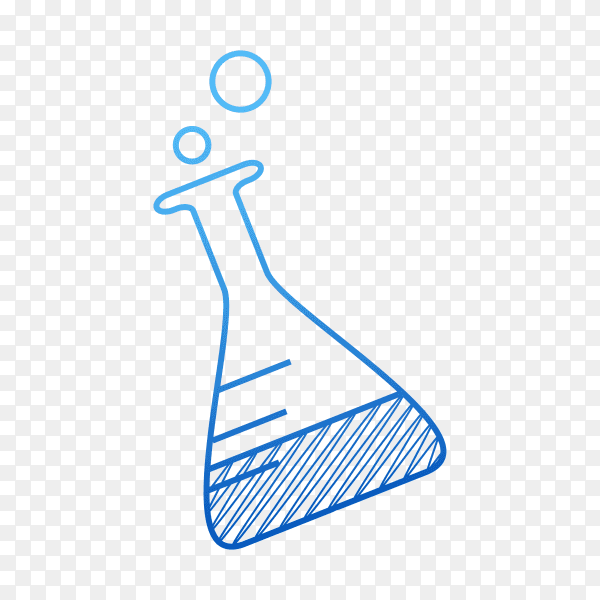 Hand drawn Test-tube isolated on transparent background PNG