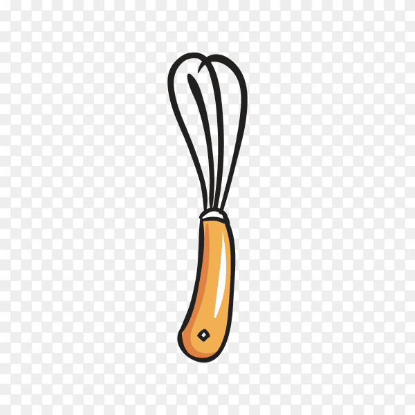 Hand drawn Wire whisk eggs on transparent background PNG