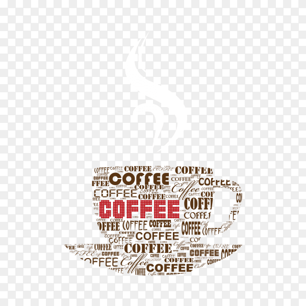 Hand drawn a cup of coffee on transparent background PNG