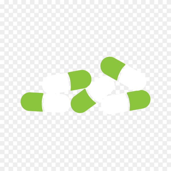 Hand drawn capsules with flat design on transparent background PNG