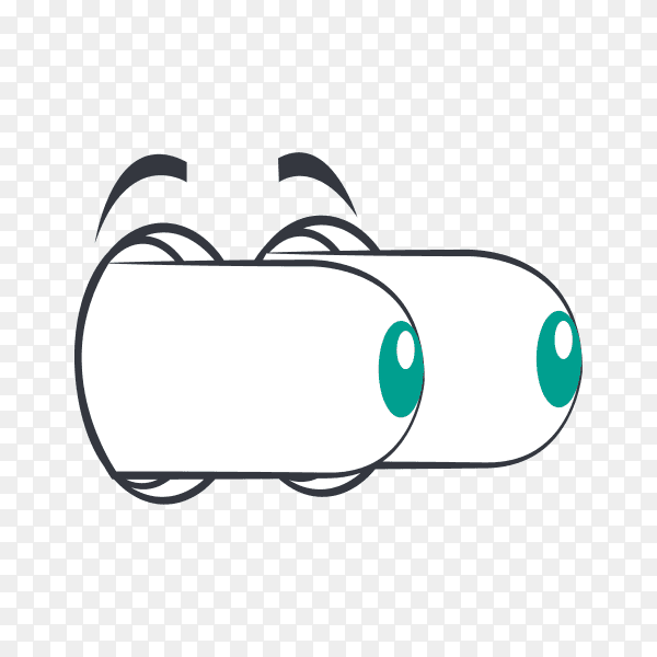 Hand drawn cartoon eye isolated on transparent background PNG