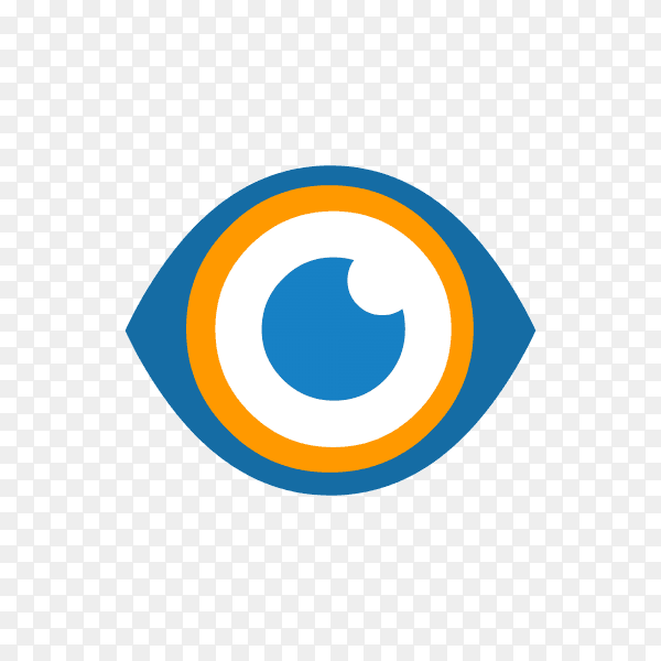 Hand drawn eye icon logo on transparent background PNG