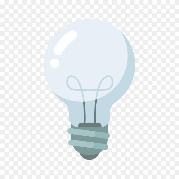 Hand drawn light bulb illustration on transparent background PNG