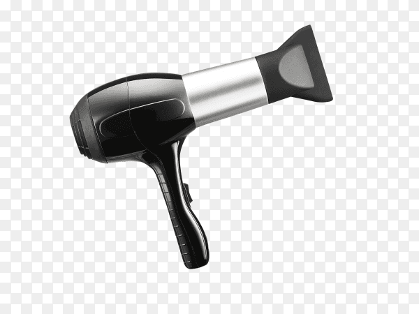Hand-held hair dryer for hair salon or barber shop isolated on transparent background PNG