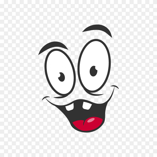 Happy emotion icon logo design. Simple joyful cartoon face on transparent background PNG