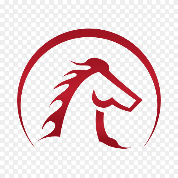 Horse logo template on transparent background PNG
