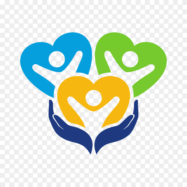 Illustration of Family care logo template on transparent background PNG