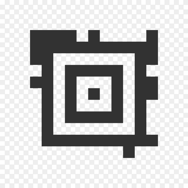 Illustration of QR code sample for smartphone scanning isolated on transparent background PNG