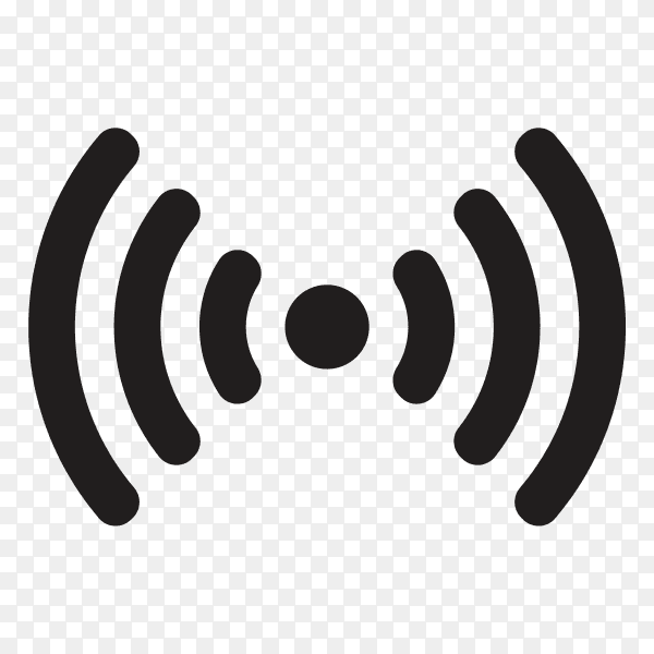 Illustration of black wireless icon template on transparent background PNG